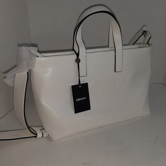 DKNY white zip top tote NWT - Picture 1 of 11